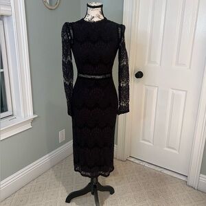 Love X Design | Black Lace Dress |Size XS | Midi Perfect Condition